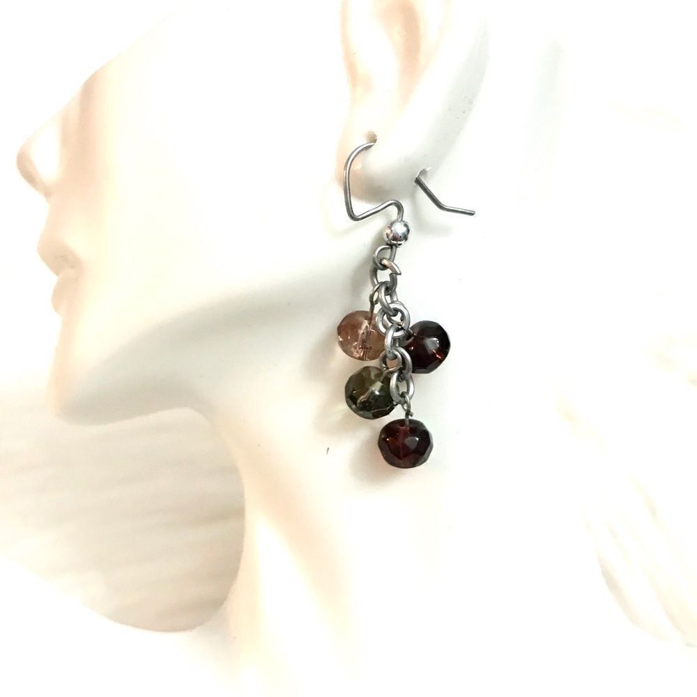 Brown beaded earrings 
